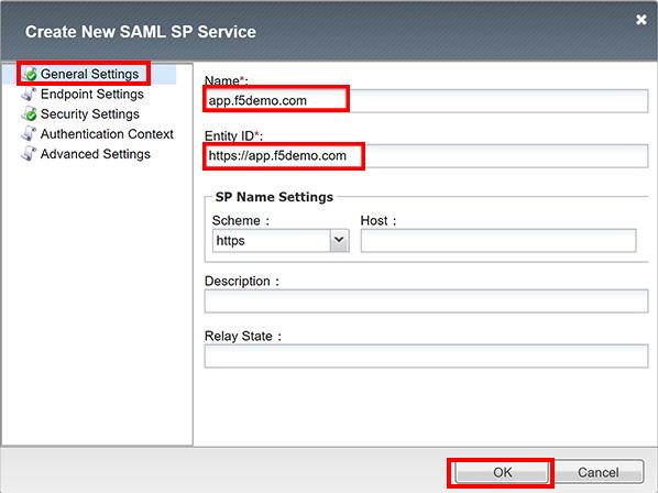 Note: The yellow box on Host will disappear when the Entity ID is entered. IdP Connector 1. Click on Access?> Federation?> SAML Service Provider?