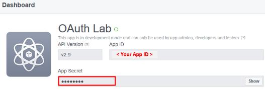 Screenshot of completed Facebook project Note: If you want Facebook Auth to work for users other than the developer you