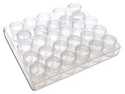 75"(W) X 1"(H) * Screw-on Lids For Jars * All Parts Are Clear Plastic * For Sorting & Storage