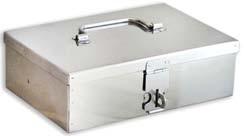 75 UB100 STEEL STORAGE BOX * 7"(L) X 4"(D) X 2"(H) * Stainless Steel * For Cash Or Valuables * Front Hasp