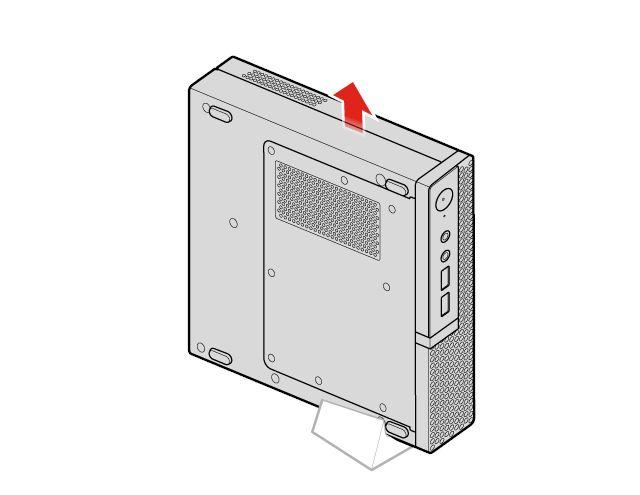 a. Remove the vertical stand. Figure 20. Removing the vertical stand b. Install the vertical stand. Figure 21.