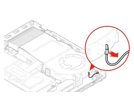 a. Remove the illuminated red dot cable. Figure 52. Removing the illuminated red dot cable b. Install the illuminated red dot cable. Figure 53. Installing the illuminated red dot cable 4.