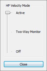 Displaying accelerated or monitored stream count To set the HP Velocity System Tray operational mode: 1. Select the icon in the Windows System Tray. 2.