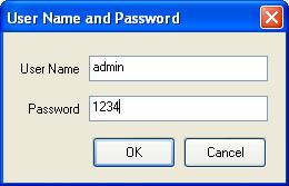 The default User Name is admin ; default Password is 1234. 10.