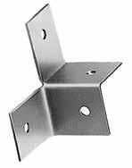 A Type 1204/1207 Item 5 90 connection bracket To mount two elbows or T-sections side by side Sheet thickness: 2 mm; 14 ga / Stainless steel Surface finish: electrolyticallygalvanised or brushed 1