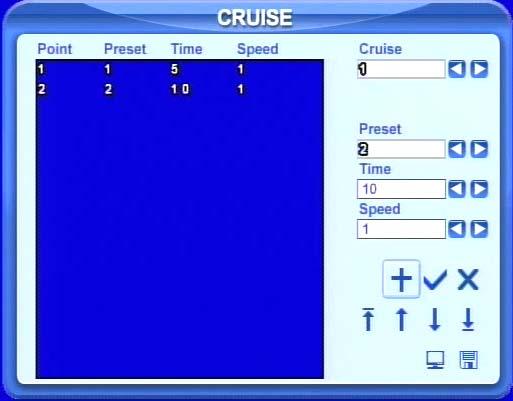 Here users can set cruise track, as Fig 3.25 Set Cruise.