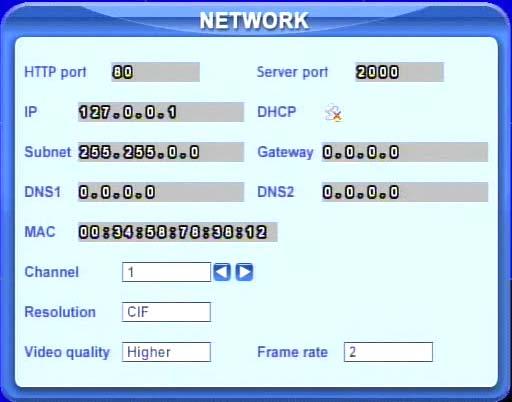 STEP4 Return to the previous interface, and click Network. The window below will display. Check IP address, DVR Mac address, network video quality. 5.5 Check System Log Fig 5.5 Network Information.