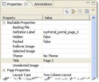 Creating a Portal in Your Development Environment Figure 3-4 Changing a Page Title in the Workbench Properties View 3. Save your changes.
