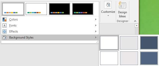 Background Styles Command Transitions Tab Basic Apply a Transition Step 1: Select the slide you wish to modify.