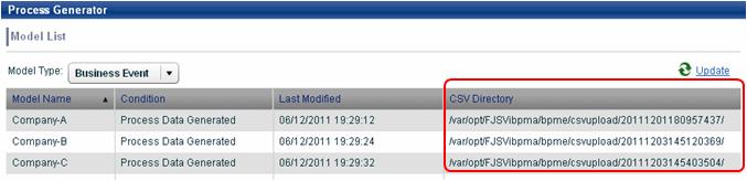 Update CSV files Allows you to update CSV files in the Model List.
