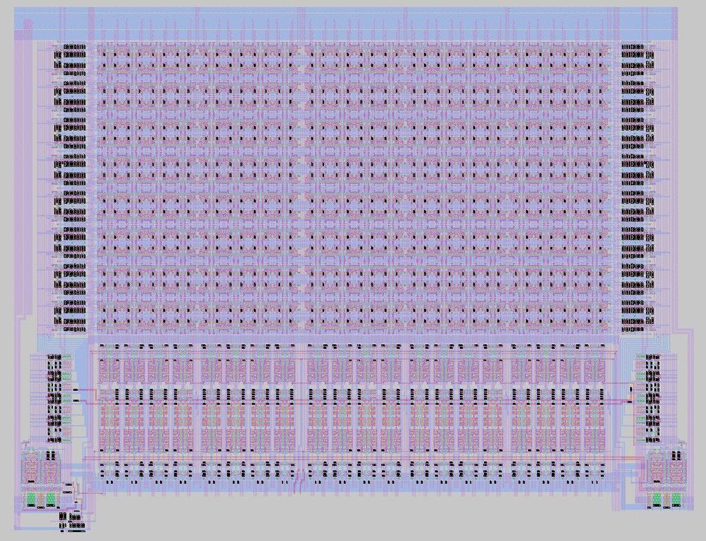 Layout: Dual-ported memory array 10T one-read, one-write port 16 words x 40