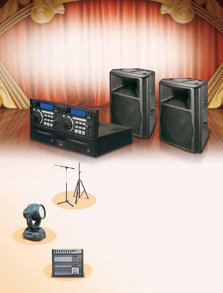 Speaker and microphone stands LED stage light with moveable head Public amplifer and plastic cabinet speakers Drums for Nintendo s Wii Guitar Hero Dongjiang Haoyuan, Longjing Rd.