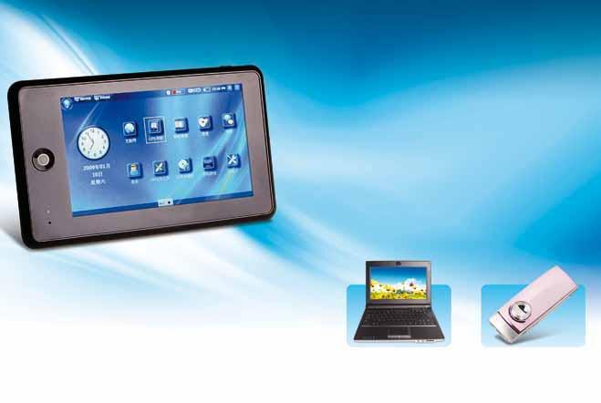 Slim e-book readers with R&D support from Samsung Mobile Internet device 5" HD touch panel OS: Microsoft Windows CE 6.