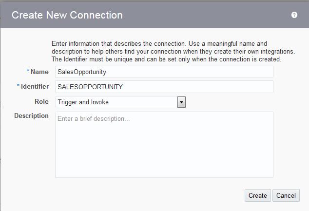 Chapter 2 Creating Connections Note: You can also create a connection in the integration canvas of: An orchestrated integration (See Defining Inbound Triggers and Outbound Invokes.