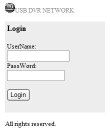(2) You will see the Login page, enter your Username and Password, click the [Login] button to continue. The Username and Password default is blank.