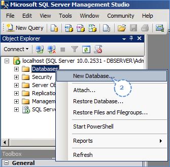 The following procedure will guide you through the steps required to configure a SQL database for the VRMS: Chapter 4 1.