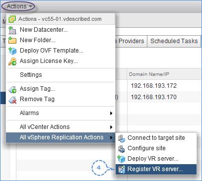 3. Select Replication Servers, which is on the left-hand side pane, to view a list of registered VR Servers. 4.