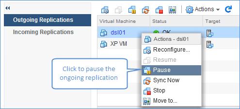 Configuring and Using vsphere Replication 5.5 3. Click on Monitor to go to the monitor tab with the vsphere Replication subtab selected. 4.