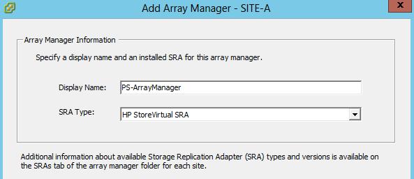 Array Manager wizard, as shown in the following screenshot: 4.