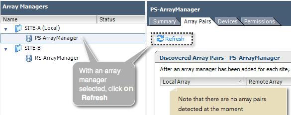 Installing and Configuring vcenter Site Recovery Manager (SRM) 5.5 Enabling an array pair An array pair shows the replication relationship between two arrays.