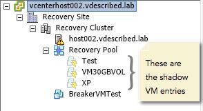 In detail, this means that at the protected site vcenter Server, you should see a Create Protection Group task complete; subsequently a Protect VM task completes successfully for each of the VMs in