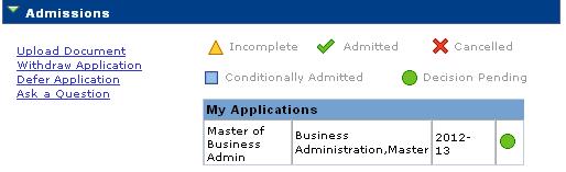 Business Process Document To Upload documents or Withdraw an application use the links on the left hand-side of the screen: 4.1.