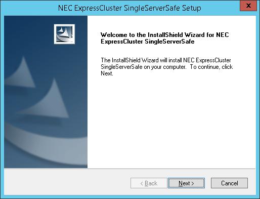 Select NEC EXPRESSCLUSTER X SingleServerSafe 4.0 for Windows.