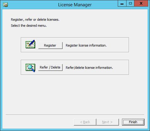 Using the License Manager Using the License Manager The Start menu contains the menu for EXPRESSCLUSTER SingleServerSafe. You can start the License Manager from this menu.