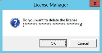 Chapter 5 Additional information 5. The confirmation message to delete the license is displayed. Click OK.