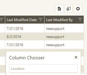 Customize Columns Click and drag displayed columns to your preferred order, and use the Column Chooser to hide or expose