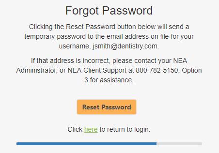 From NEA FastAttach: Login, click Forgot Password. 2. Enter your Facility ID and Username in the fields provided, then click Next. 3.
