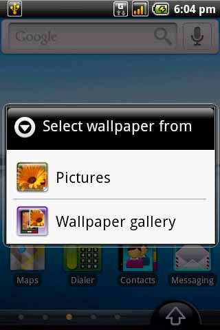 Chapter 2: The basics Setting the wallpaper You can customise the wallpaper on your Home screen using default wallpaper or using pictures taken with your phone. Set wallpaper from pictures 1.