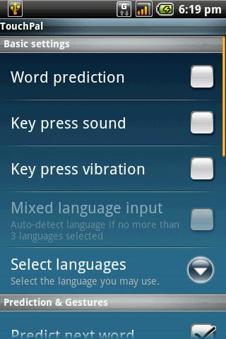 For instance, in Messaging, tap and hold the field To:. The input method screen pops up. 2. You may select one of the available input methods to use. 4.