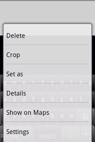 Drag to select the crop area and tap inside the box to crop the image. 4. Tap Save to save the image as contact icon. To edit an image While viewing an image, tap Menu > Rotate.