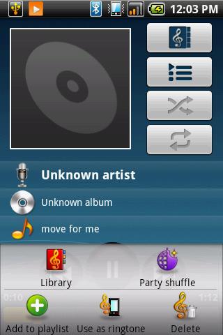 Use the icons on the left of each media file to arrange the sequence of files for playback. Playing music 1. Tap Application drawer > Music. The Library screen is displayed. 2.
