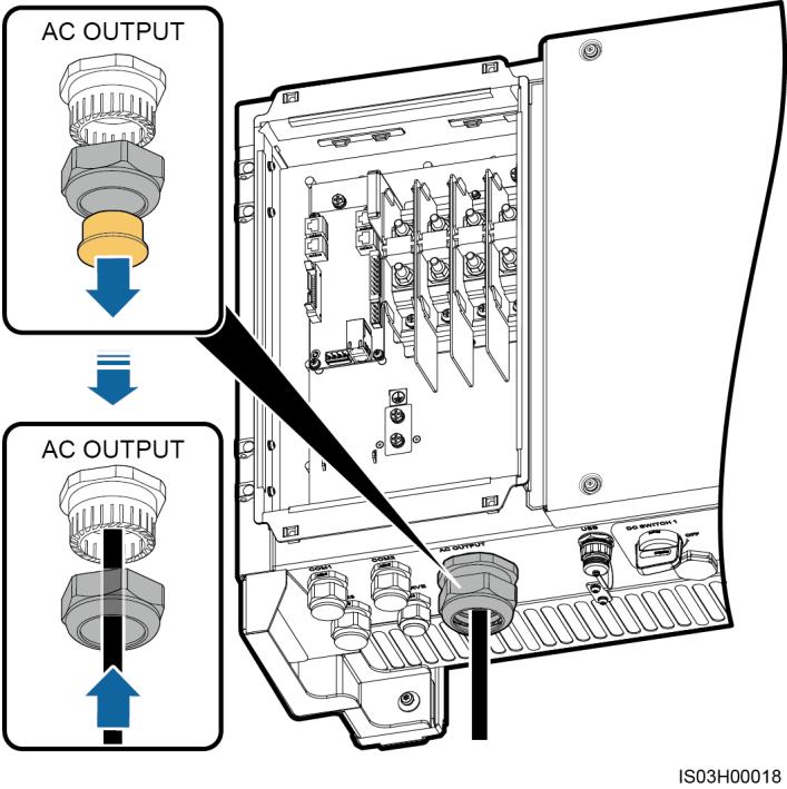 5 Connecting Cables Figure 5-19 Routing cables Step 4 Connect the AC output power cable and secure it using a socket wrench with an extension rod.