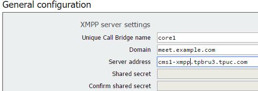 Configuration quick start XMPP & WebBridge XMPP xmpp listen a xmpp certs <key> <cert> <rootbundle> xmpp domain meet.example.