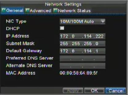 This will take you to the Network Settings window shown. 16. To configure network settings, click the Enter button. 17. Enter the IP Address, Subnet Mask and Default Gateway. 18.