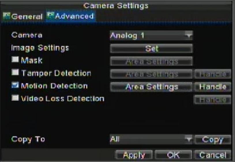 7. Alarm Settings 7.1 Configuring Alarms 7.1.1 Setting up Motion Detection Set up properly, using a motion detection recording will increase the number of days your DVR is able to record.
