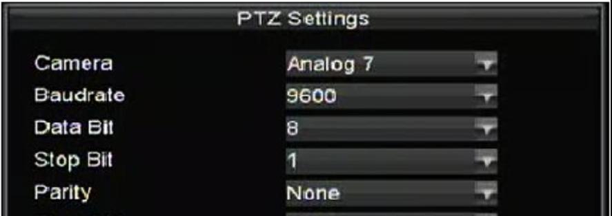 The items that can be found on this menu include: Camera: Select a PTZ camera. Call Preset: Call a PTZ preset.