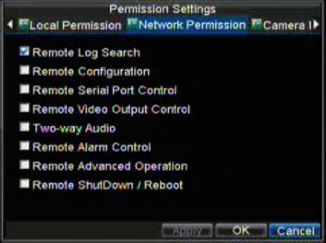 Guest: The Guest user cannot configure network settings, but can configure the local playback as well as the remote playing in channel settings. 4.