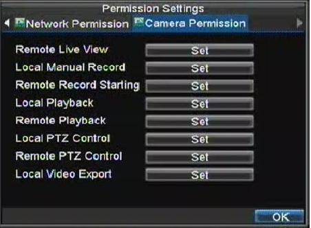 The network settings include: Remote Log Search: Remotely view logs that are saved on the DVR.