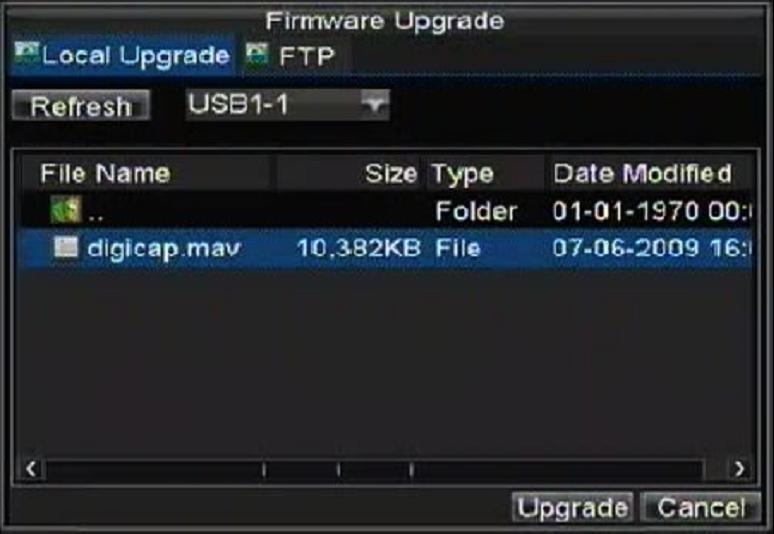 12.6 Updating System Firmware The firmware on your DVR can be updated using two methods. These methods include updating via an USB device or over the network via an FTP server.