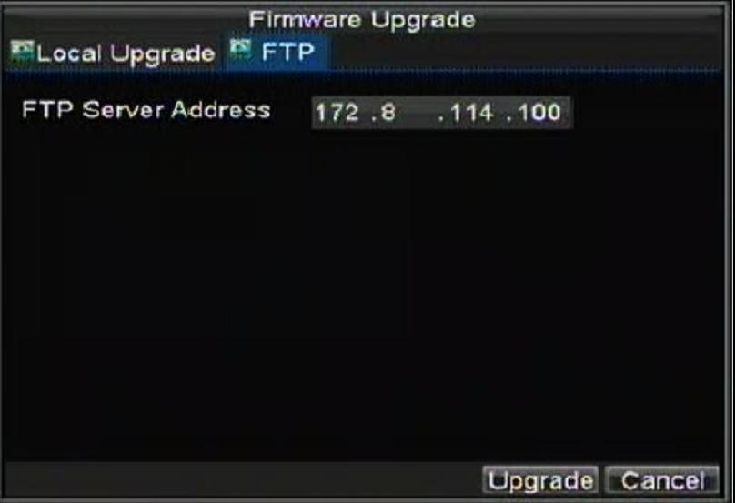 Enter the Firmware Update menu, shown below by clicking Menu > Maintenance > Upgrade. 3. Select the Local Upgrade tab. 4. Select the firmware on the USB device. 5.