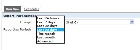 Last 90 days, This month) To select a report period, select the Reporting Period drop down Select the