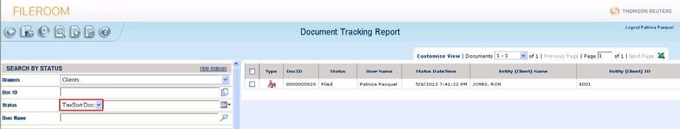 Checking Source Documents Status for TaxSort Processing To check the status of source documents for TaxSort processing, complete the following steps. 1.