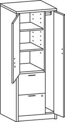 55 18x24x66 5/8 H Personal Wardrobe/ Storage Cabinet locking with four adjustable and one fixed shelf and coat rod 10530 $1024.