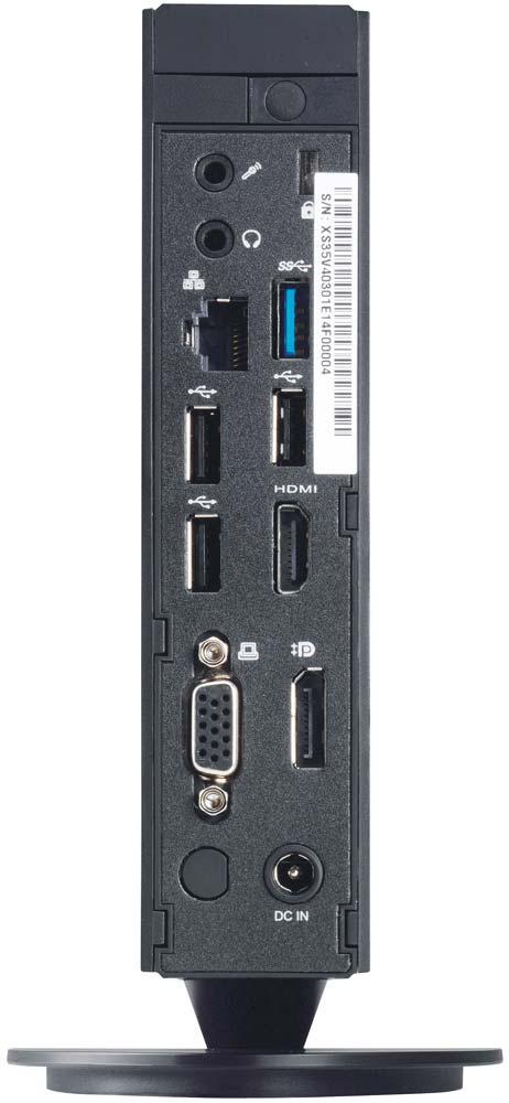 Shuttle Barebone XS35V4 Connectors Front Panel Back Panel 1 Power button A Microphone input I USB 3.