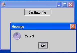 Figure 6.1 - CarCounter In essence, we need to add 1 to a variable (which we will name carcount) in the actionperformed method associated with the button-click.