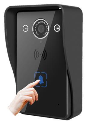 4 Call setting Receiving a call 1. Press the doorbell button. 2. The LED indicator turns blue. 3.